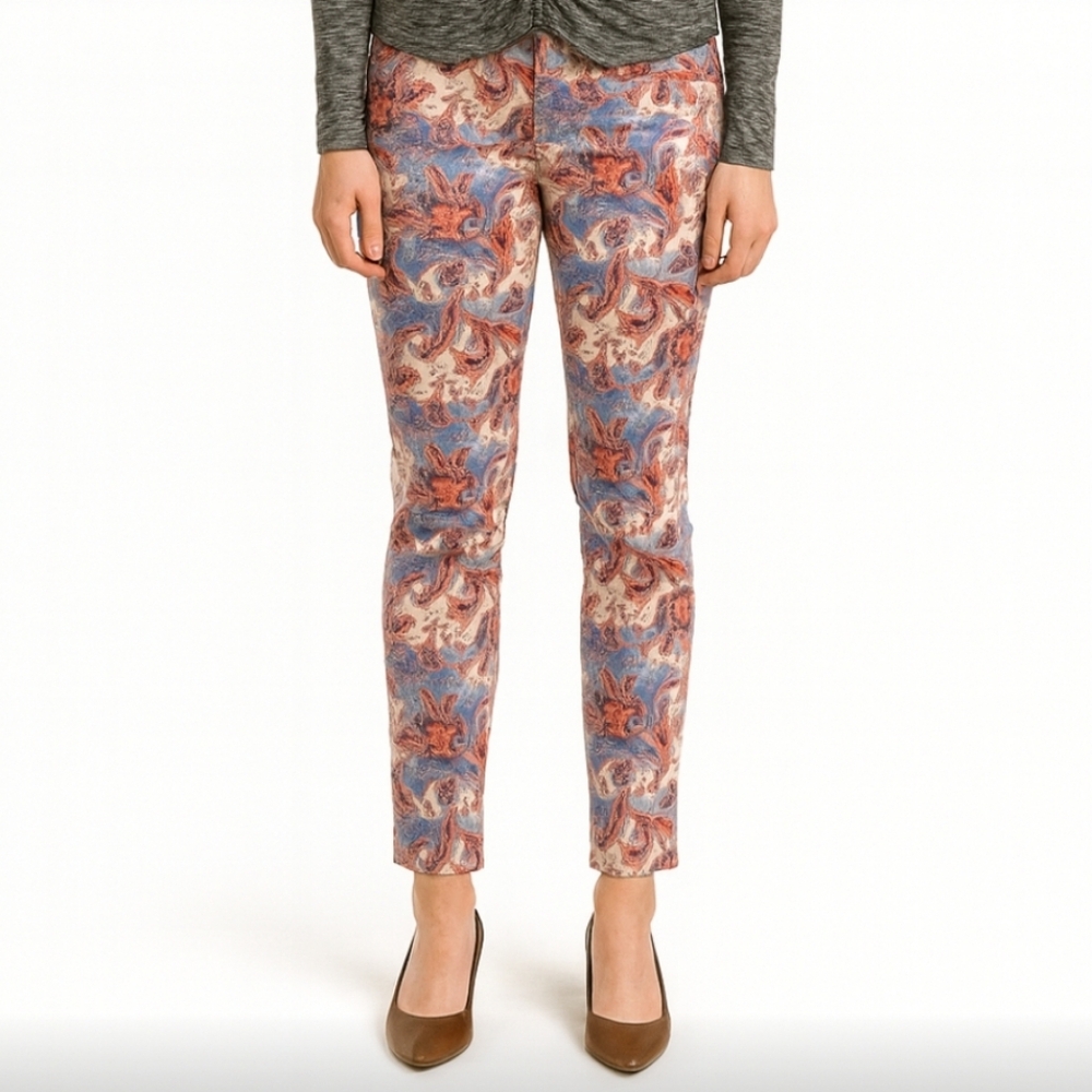 Lauren Ralph Lauren Floral Paisley Straight Leg Jeans Sz 8